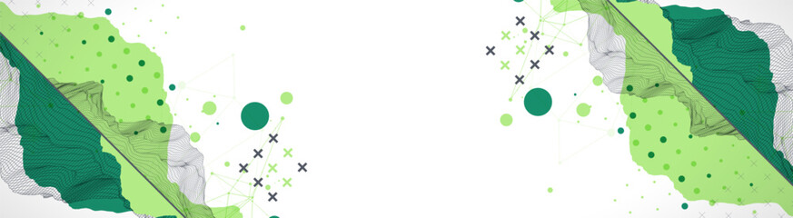 Trendy abstract wireframe background. Modern science or technology art elements. Surface illustration.