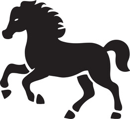 standing Arabian horse silhouette horse black Icon Vector sticker symbol