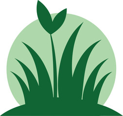 Grass Plant Lawn Silhouette Line Art Vector Elegant Nature Inspired Design Elements