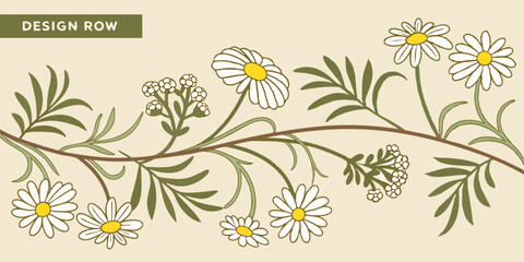 Generate a calming chamomile and valerian root pattern for wellness designs.