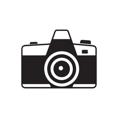 Creative Black Camera Logo Design Symbol Vector Illustration black and white