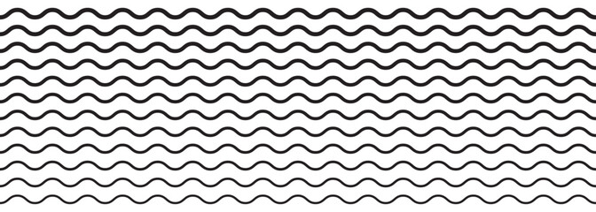 Wave zigzag line simple thin to thick element decor design vector or single ripple curve zig zag wiggly separator pictogram graphic for seal water or ocean symbol, wavy pattern clipart stroke black