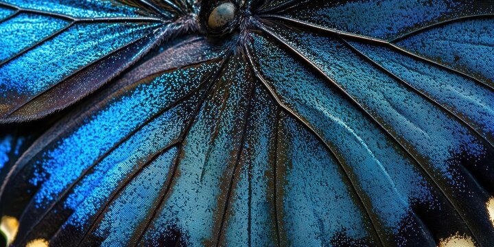 Butterfly wing is shown in a close up