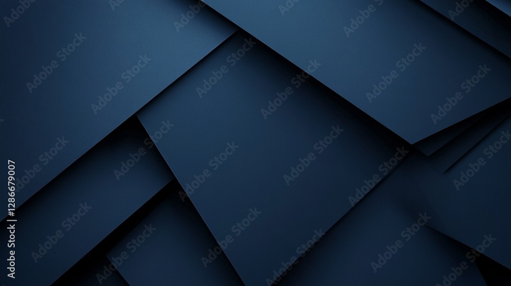 Poster abstract dark blue geometric background with overlapping shapes and shadow effects