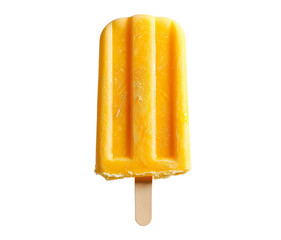 Yellow popsicle isolated on transparent background