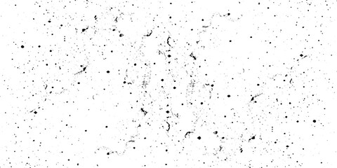 Distressed black texture. Dark grainy texture on white background. Dust overlay textured. Grain noise particles. Rusted white effect. Grunge design elements. Vector illustration, EPS 10.
