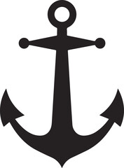 Ship anchor or boat anchor icon, Ship Anchor logo, Anchor icon silhouette vector illustration 