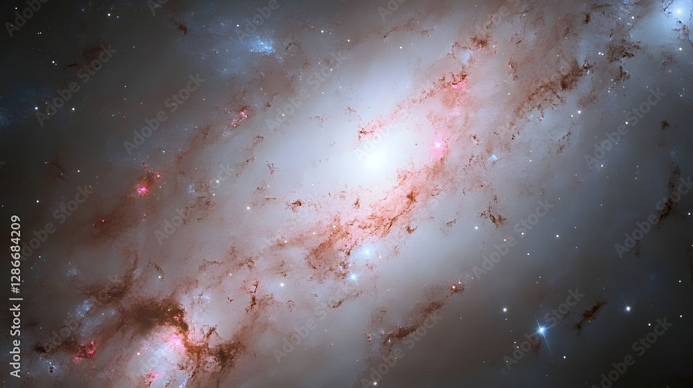 Poster barred galaxies in the ngc constellation cosmic abstraction of space with vibrant colors and intrica