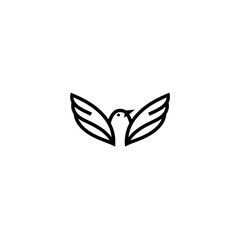 Minimalist Bird Icon Symbolizing Freedom and Elegance in Simple Design