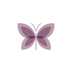 Purple Abstract Butterfly Illustration on a White Background