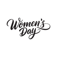 women's day typography  silhouette illustration