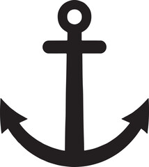 Ship anchor or boat anchor icon, Ship Anchor logo, Anchor icon silhouette vector illustration 