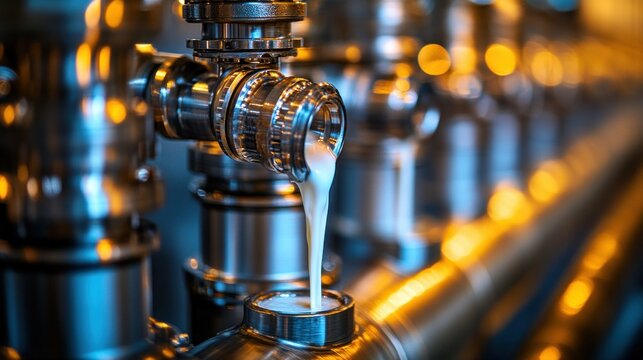 Industrial liquid transfer in a stainless steel processing facility