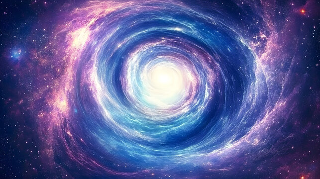 Spiral galaxy with stars in the background creating a cosmic abstraction of space in deep universe