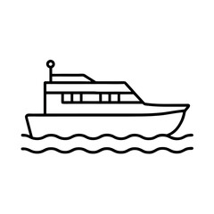 Water Taxi Sketch Outline Vector for Creative Designs