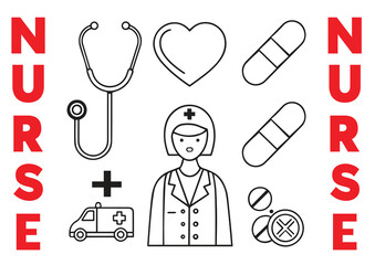 Hospital and medical health care editable stroke outline icons set