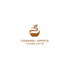 Elegant Logo Featuring a Stylized Caramel Apple Design with Minimalist Elements
