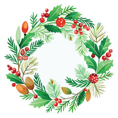christmas wreath vector illustration
