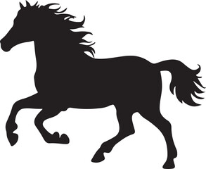 standing Arabian horse silhouette horse black Icon Vector sticker symbol