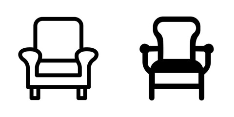 Classic Old Chair Icon Design – Vector Symbol Set
