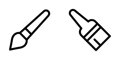 Vintage Paintbrush Icon Design – Vector Symbol Set