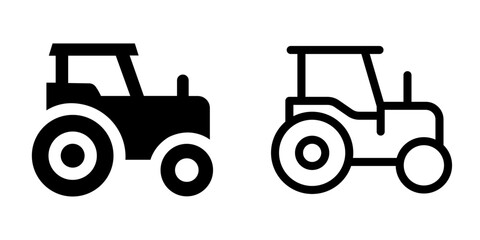 Bold Tractor Icon Design – Vector Symbol Set