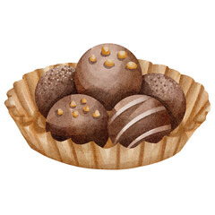 watercolor Chocolate Truffle