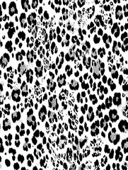 Obraz premium Seamless Black and White Leopard Print Pattern - AI Generated