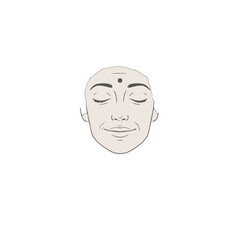 Minimalist Illustration of a Serene Face Symbolizing Meditation and Peace
