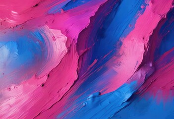 Fototapeta premium Vibrant blue and pink hues in acrylic paint with texture, paint, mixed-media-art, colors