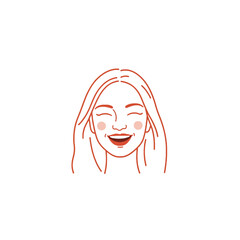 Minimalistic Smiling Female Character Sketch with Cheerful Expression