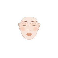 Minimalist Illustration of a Face with Closed Eyes and Gentle Features
