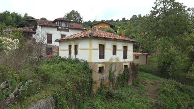 houses in the Asturian village of Cangas de Onis, in Asturias, Spain - 339
