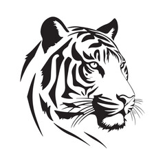 tiger head silhouette vector illustration