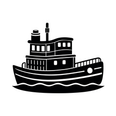 Obraz premium Creative Towboat Silhouette Vector Design