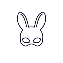 rabbit mask icon, line vector design