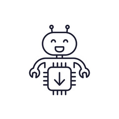 robot firmware update line icon