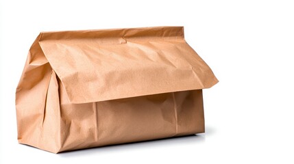Simple brown paper bag crafted from recyclable material ideal for shopping and environmental sustainability