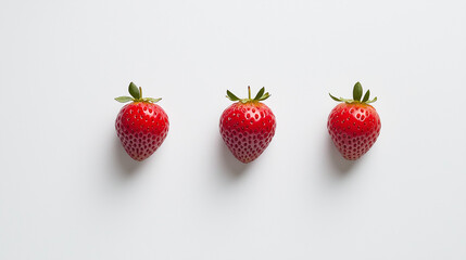 Strawberries on White Background - AI Generated