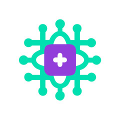 Obraz premium Colorful abstract symbol representing connectivity and health, digital design