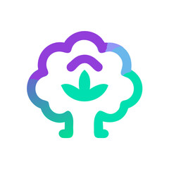 Obraz premium Colorful brain illustration with a plant symbol, creativity concept