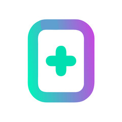 Obraz premium Colorful health icon with gradient, symbolizing wellness and care