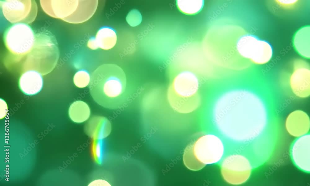 Poster Beautiful sparkling droplets reflect light and create stunning patterns in a vibrant green setting