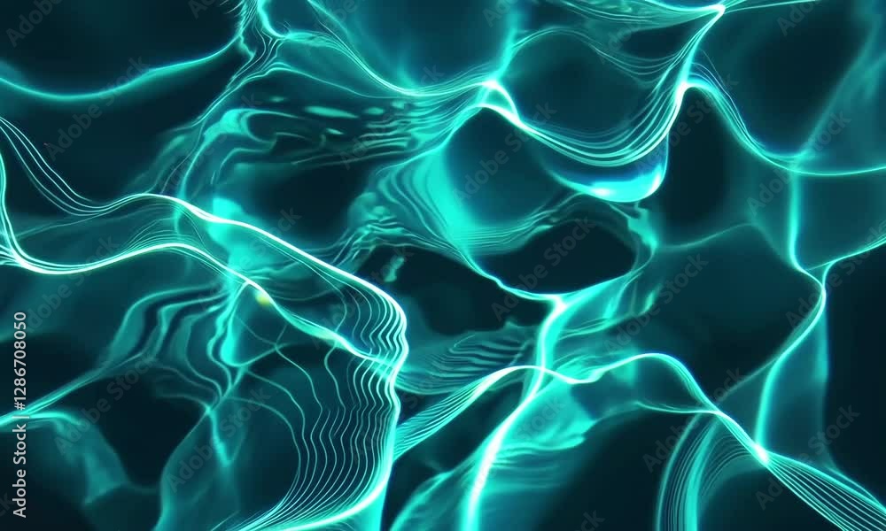 Poster Captivating patterns of shimmering water under bright light at a serene pool
