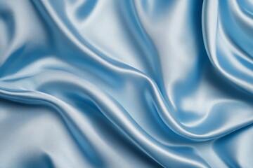 Fototapeta premium Smooth Light Blue Silk Fabric Drape