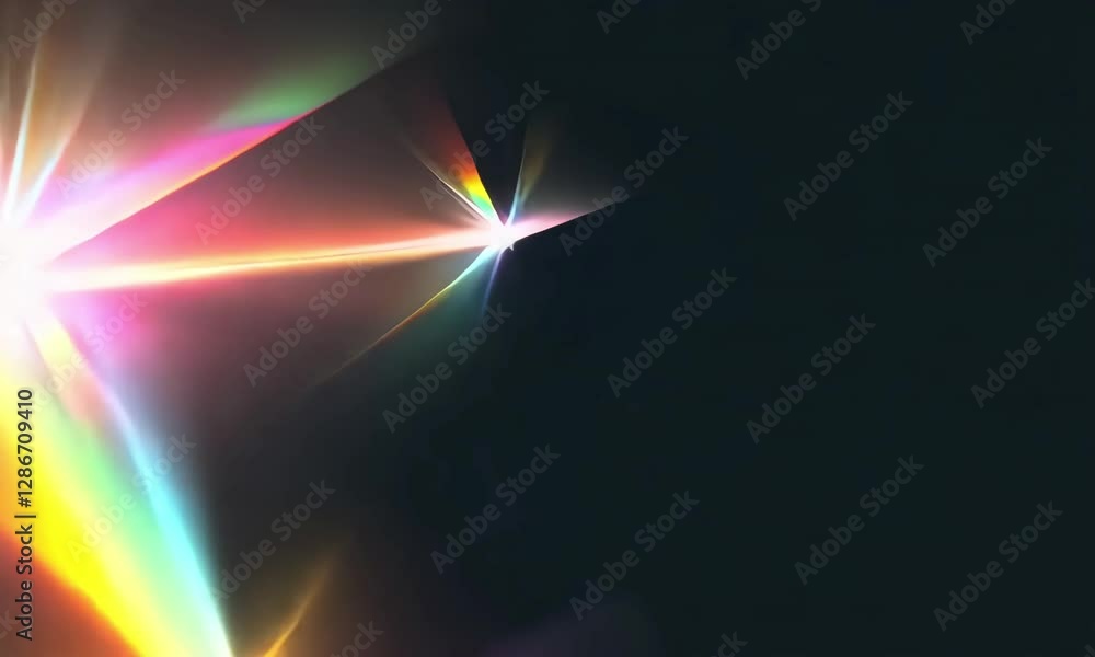 Poster colorful light reflections dance across a dark background creating a vibrant visual experience
