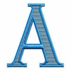 A beautifully crafted blue embroidery design of the letter