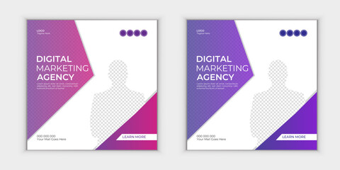 Modern Corporate Social Media Post Design. With Two Color