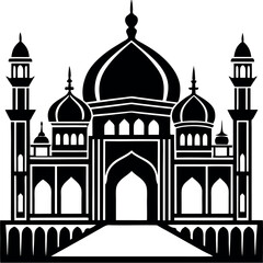 Vector illustration of a Muslim Mosque Silhouette