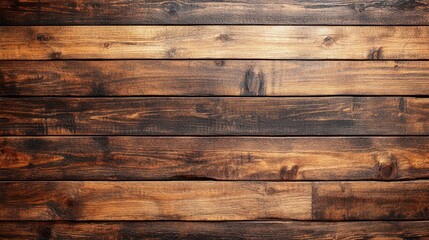 Naklejka premium A detailed close-up showcasing a wooden wall enhanced with a rich brown stain, highlighting the natural grain and texture of the wood.